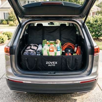 Car Trunk Organizer — Collapsible, 6-Pocket Waterproof Storage | Zovex Auto